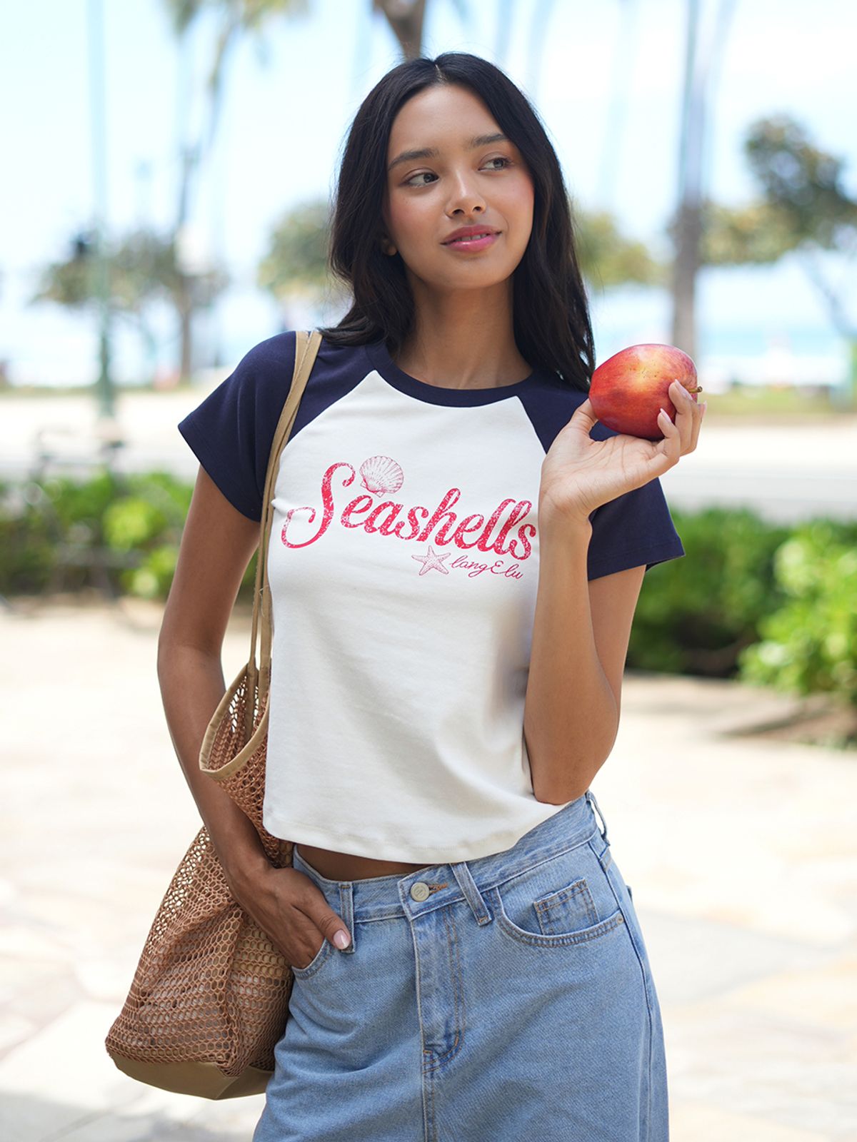 랭앤루(LANGNLU) SHELLS Raglan T-Shirts(쉘즈)_NAVY