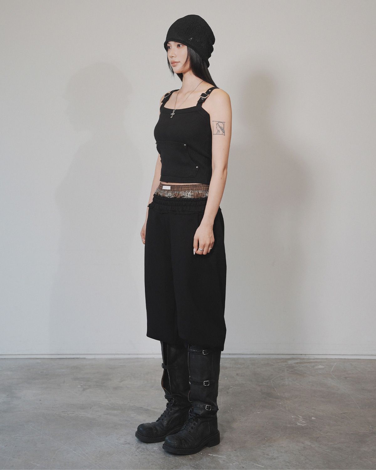 여린(YEORIN) Sagging Jogger Pants (Black)