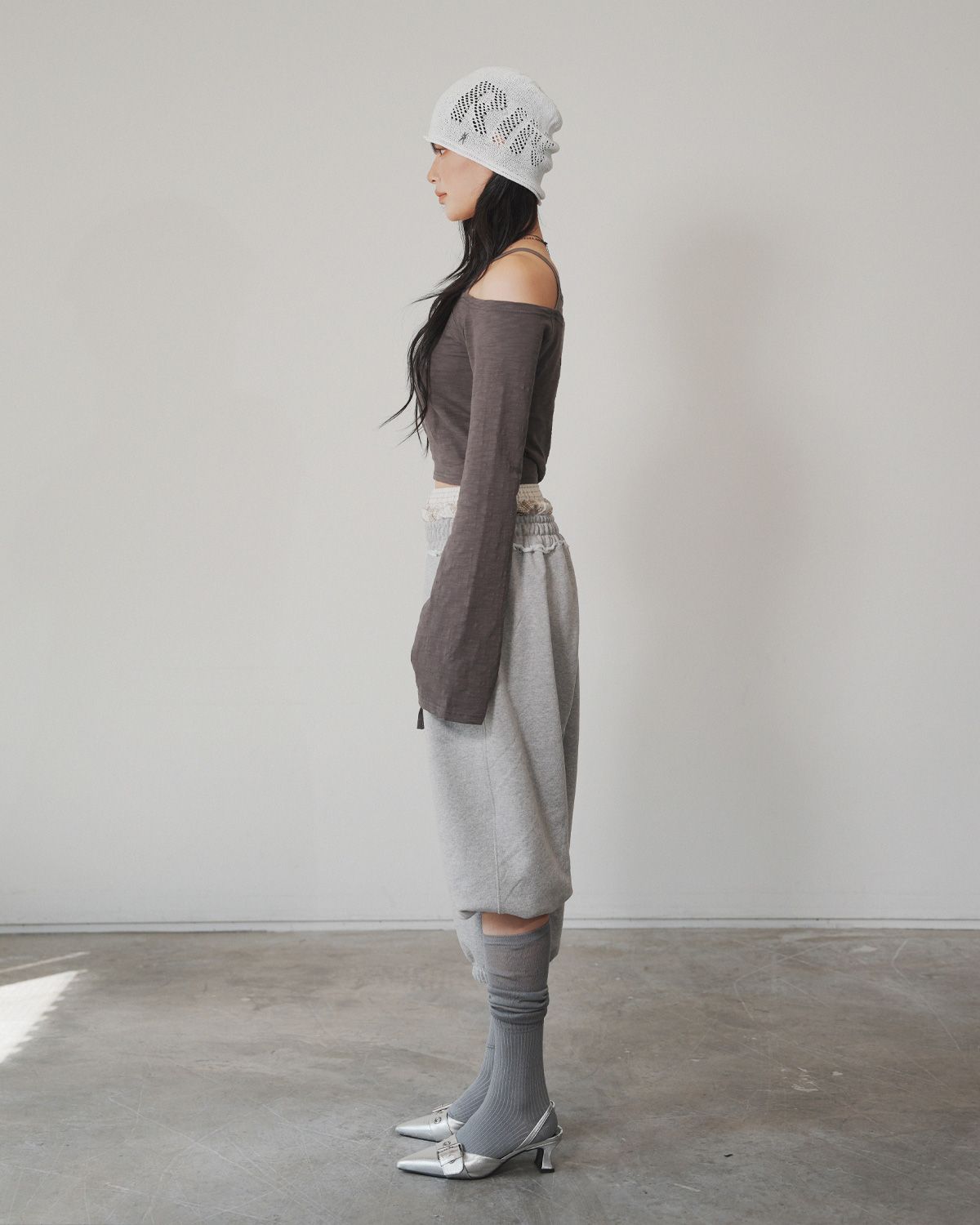여린(YEORIN) Sagging Jogger Pants (M Grey)