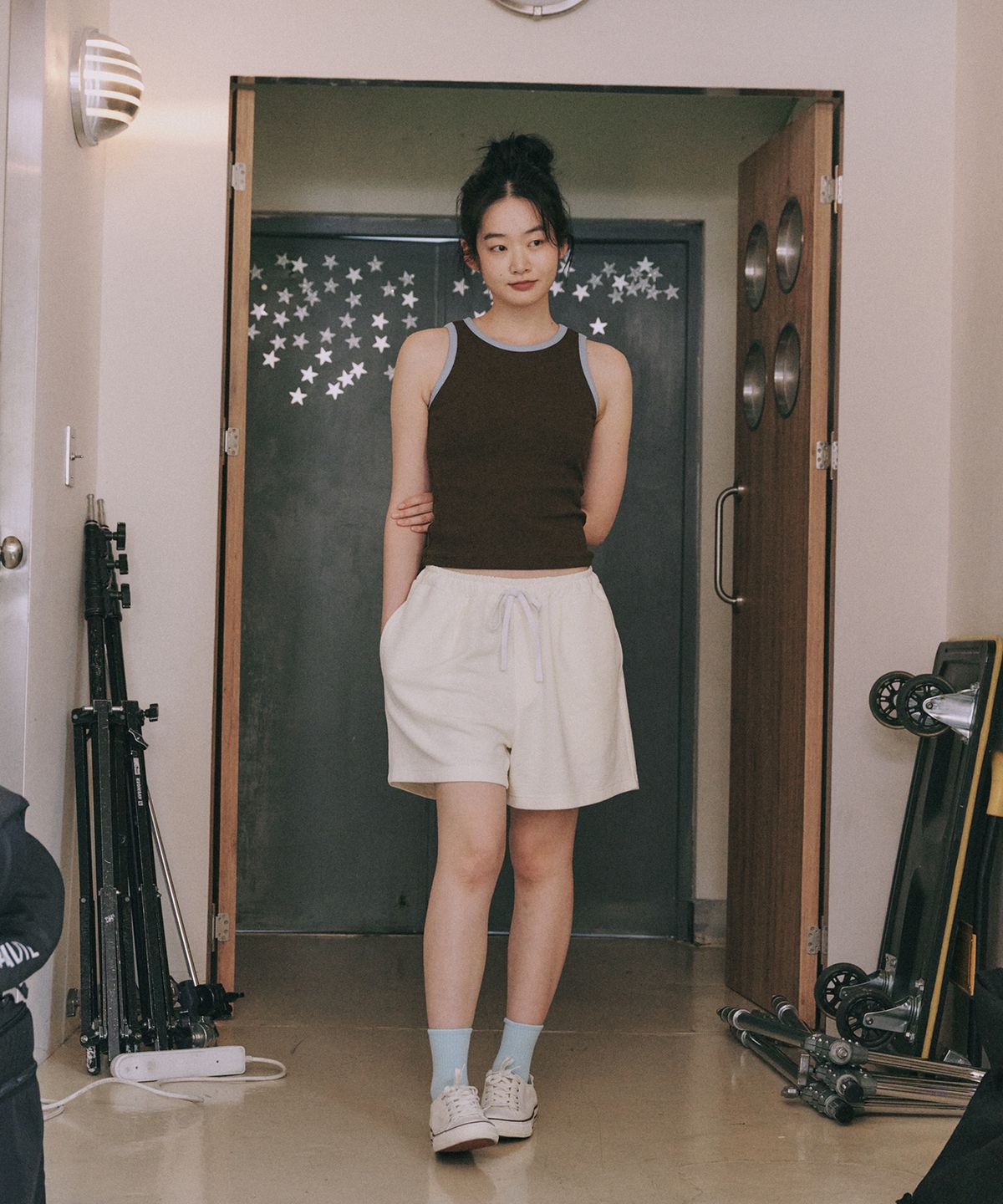 오끼뜨(OGGITT) 베이직 코튼 캡 내장 나시 민트코코아