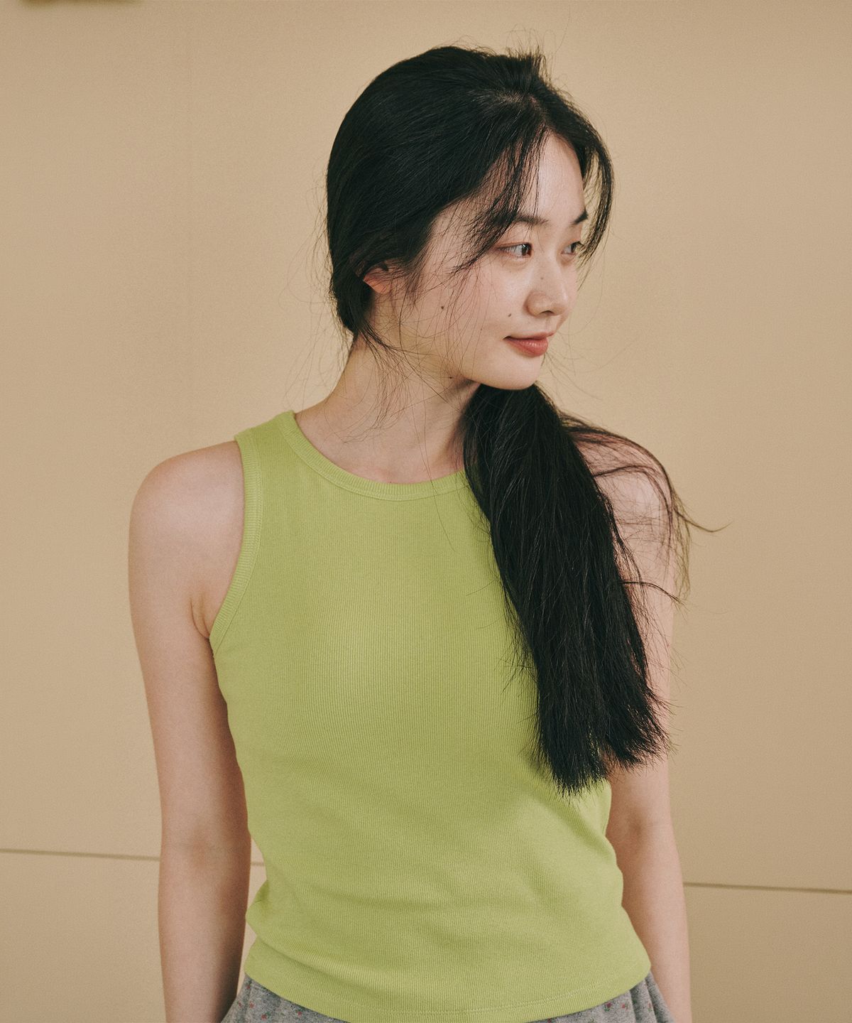 오끼뜨(OGGITT) 베이직 코튼 캡 내장 나시 라임