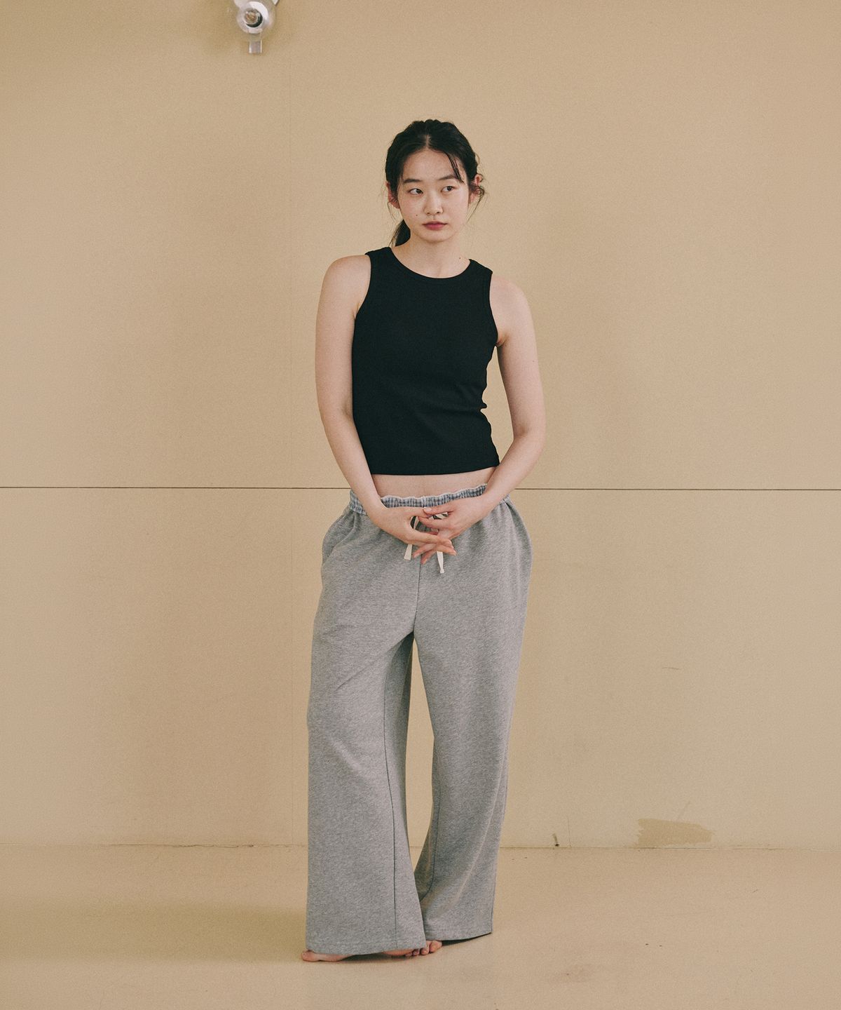 오끼뜨(OGGITT) 베이직 코튼 캡 내장 나시 블랙