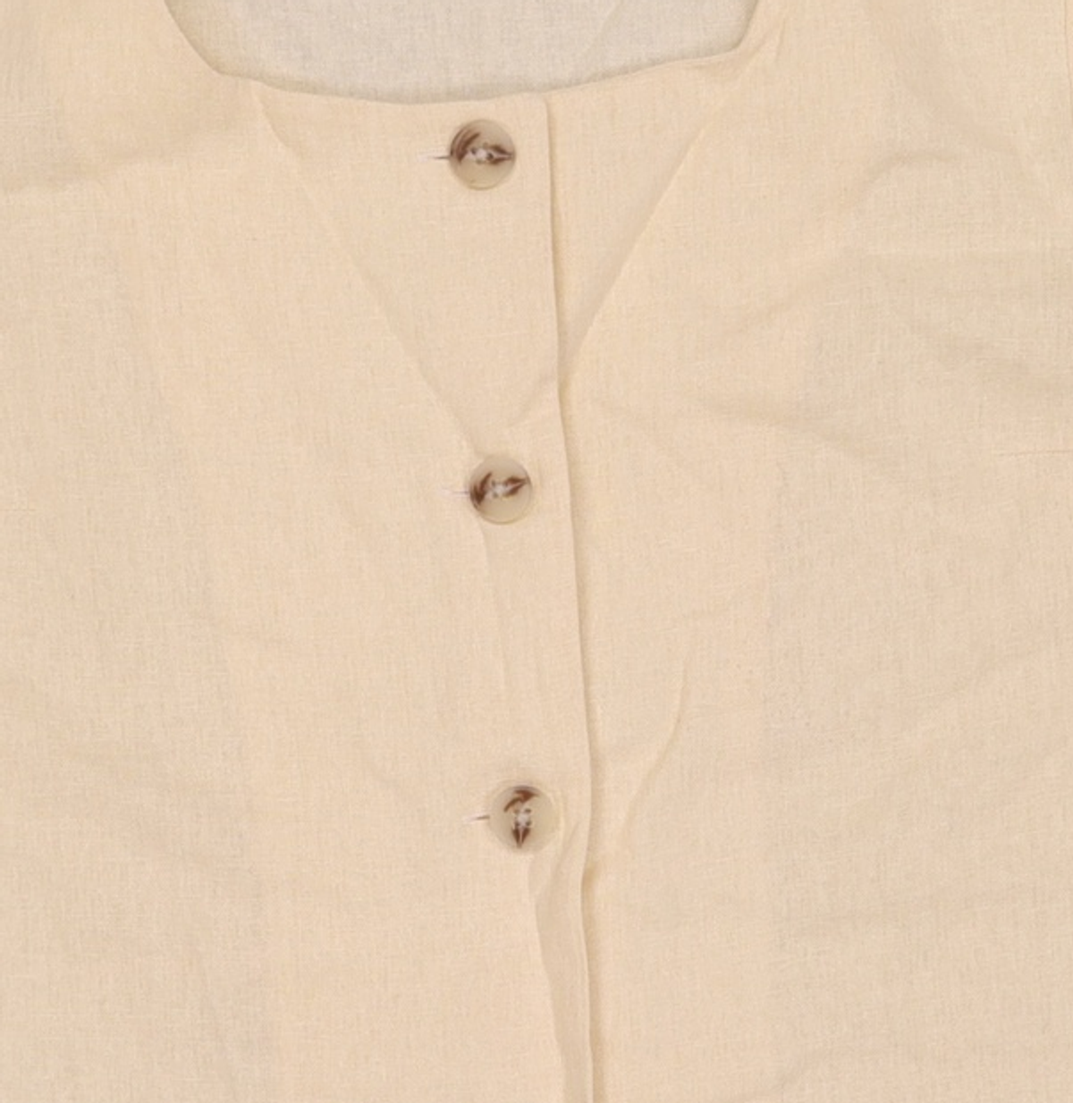 미쏘(MIXXO) 스퀘어드넥 반팔 린넨 블라우스 MIWBW9505A S
