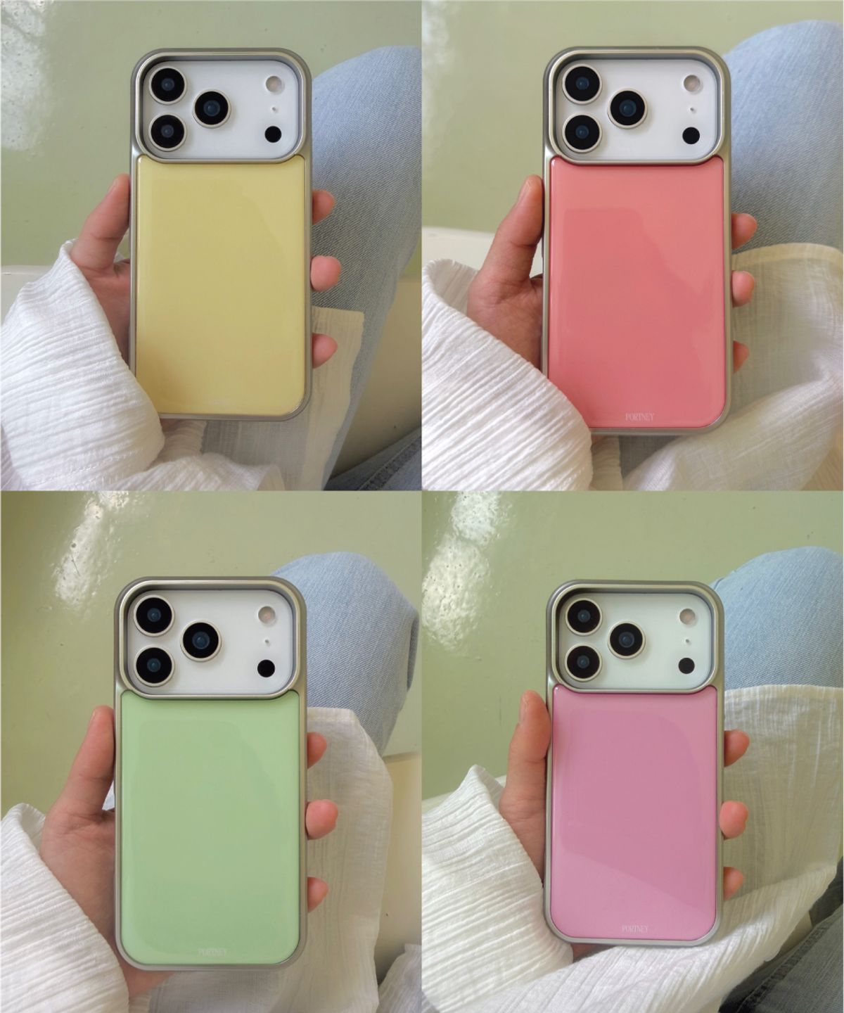 포트니(PORTNEY) [+맥세이프][+갤럭시]silver sorbet epoxy case