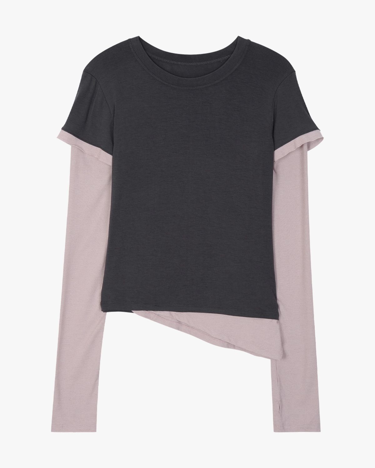 여린(YEORIN) Soft Layered Long Sleeve (Charcoal)