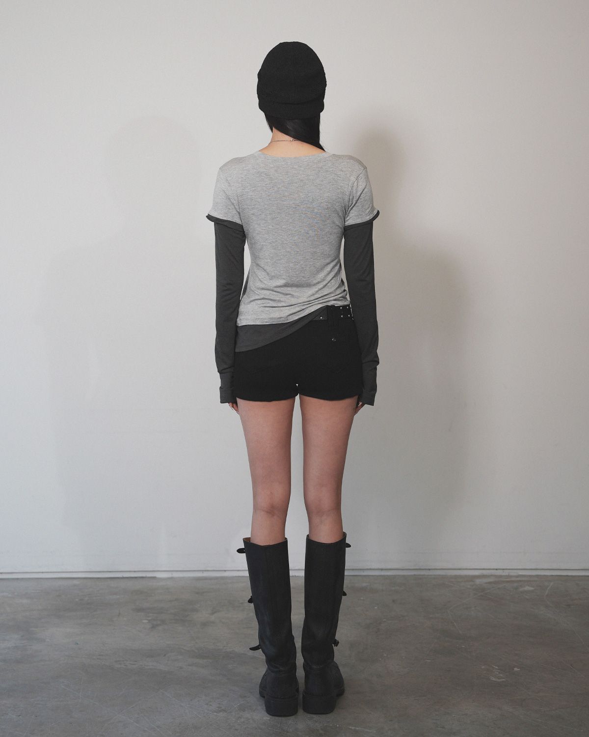 여린(YEORIN) Soft Layered Long Sleeve (Grey)
