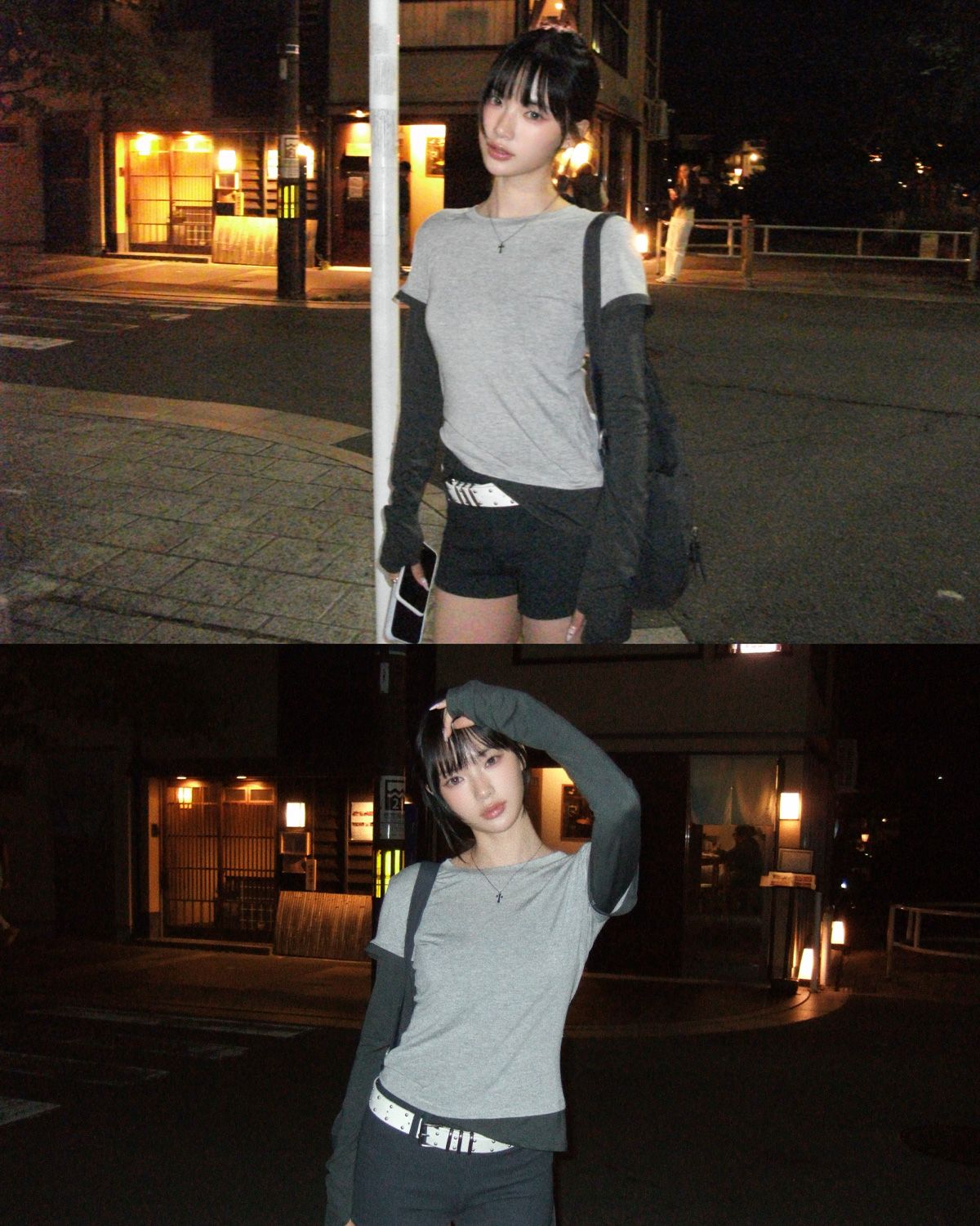 여린(YEORIN) Soft Layered Long Sleeve (Grey)
