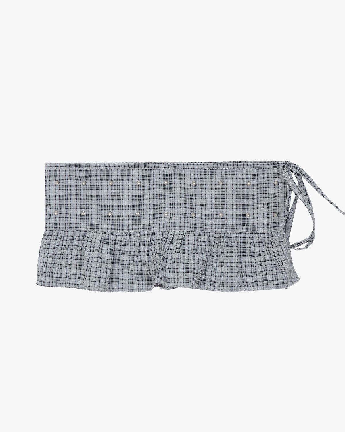 여린(YEORIN) Stud Layered Wrap Skirt (Blue)