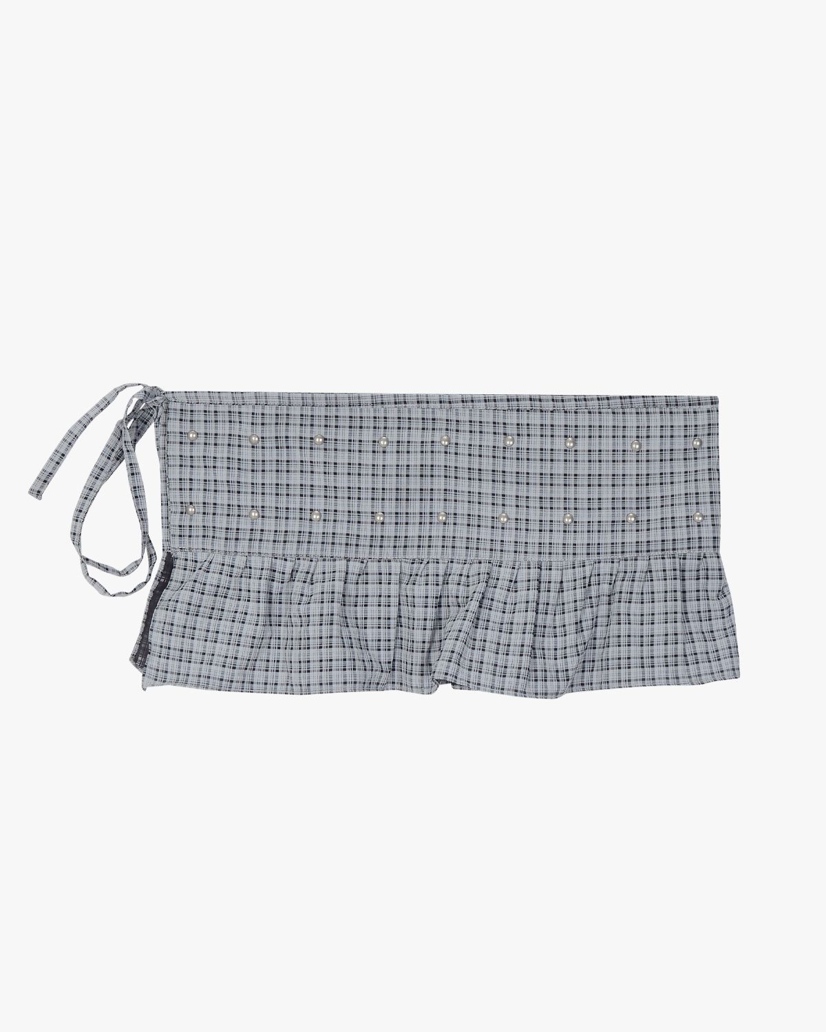 여린(YEORIN) Stud Layered Wrap Skirt (Blue)