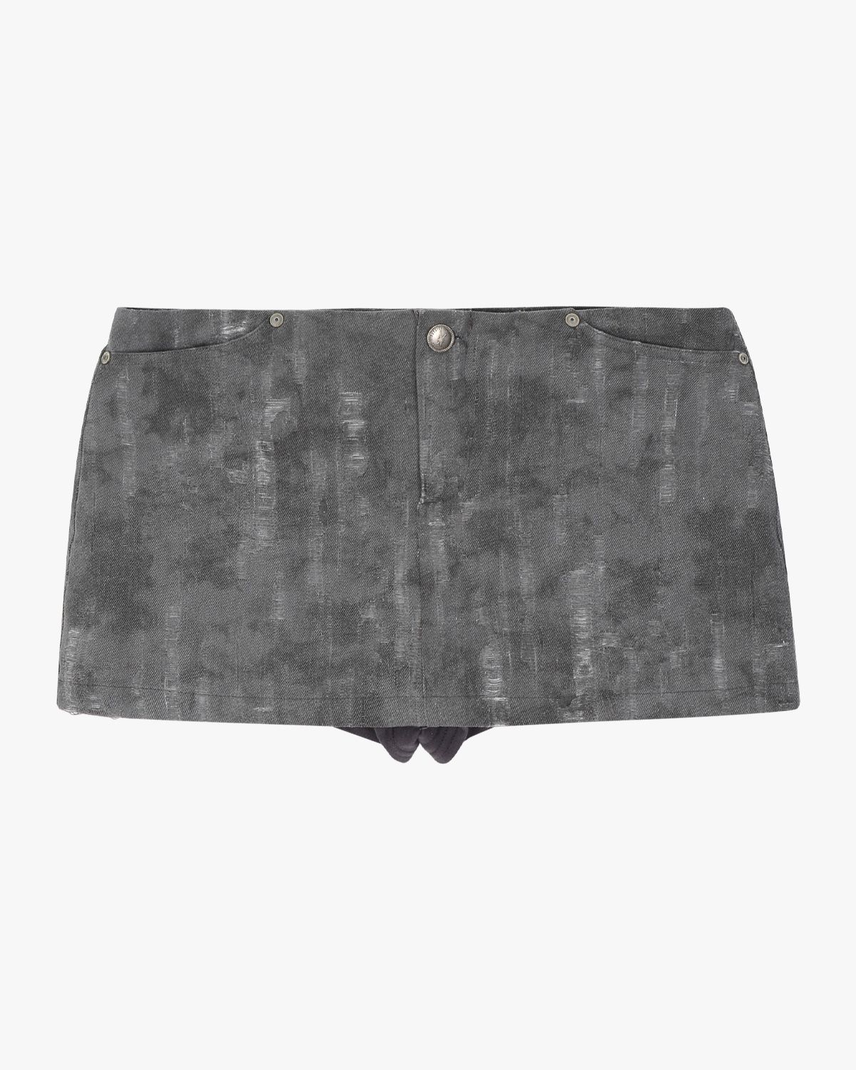 여린(YEORIN) Vintage Low Waist Mini Skirt (Charcoal)