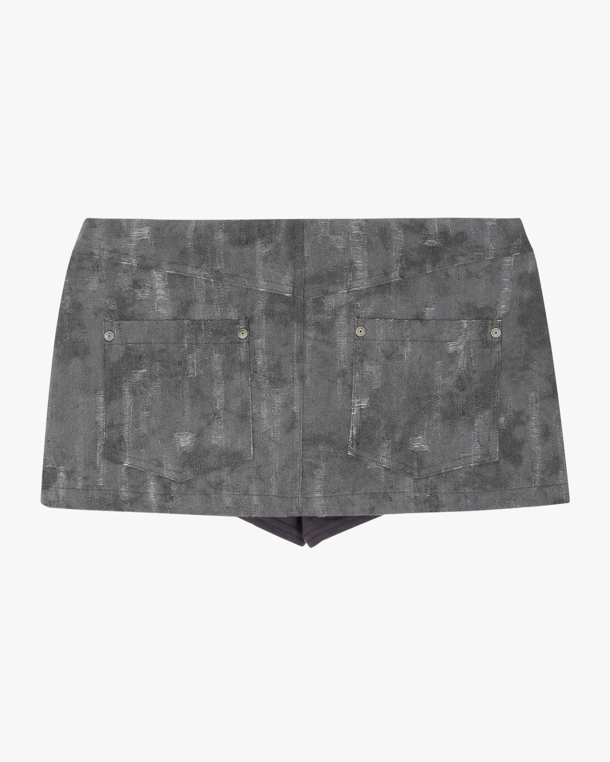 여린(YEORIN) Vintage Low Waist Mini Skirt (Charcoal)
