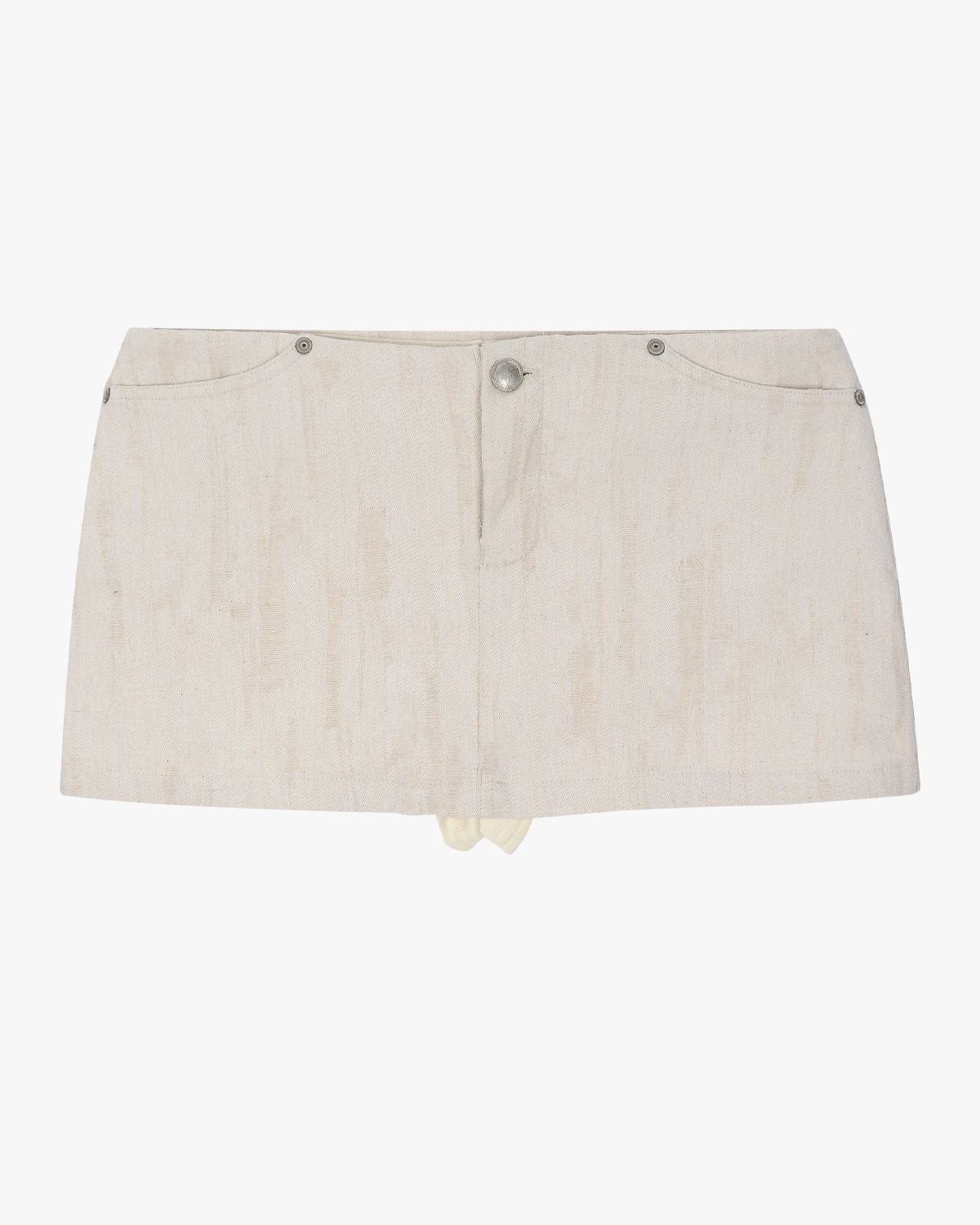 여린(YEORIN) Vintage Low Waist Mini Skirt (Ivory)