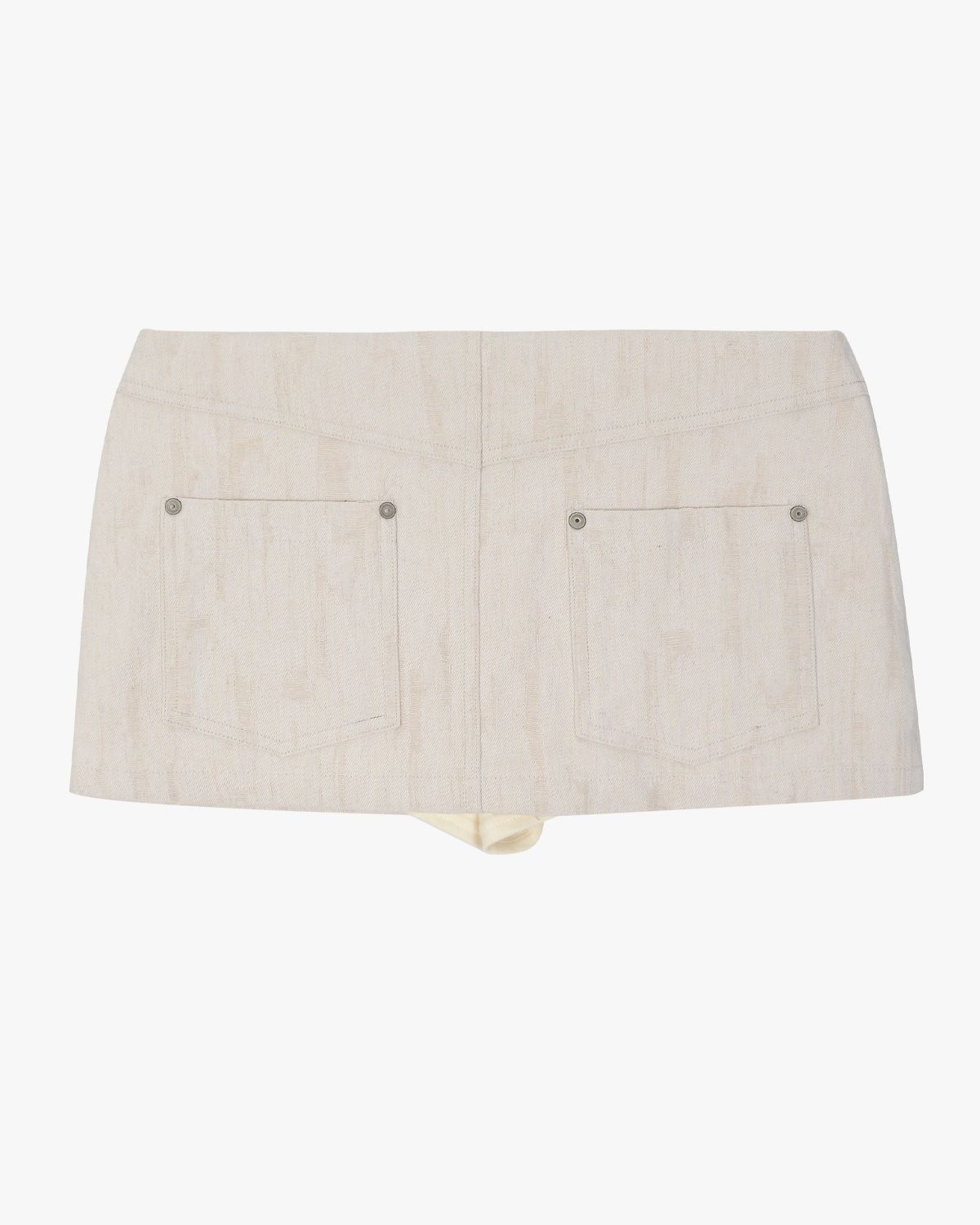 여린(YEORIN) Vintage Low Waist Mini Skirt (Ivory)