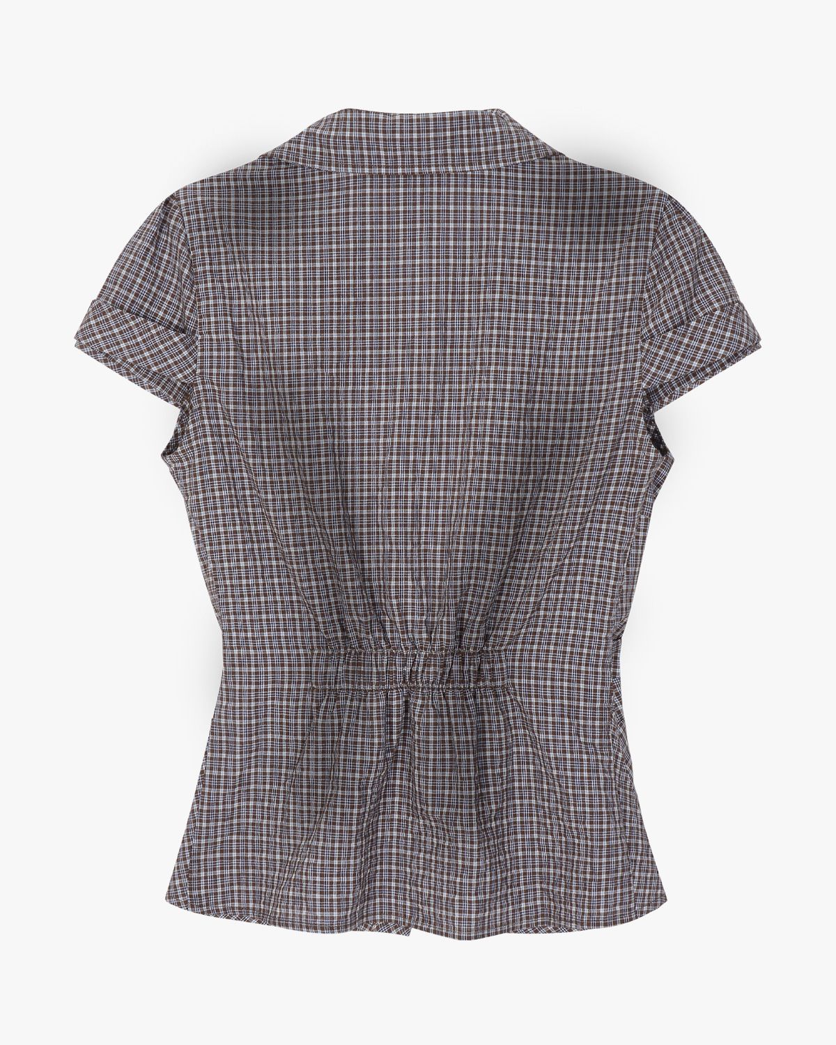 여린(YEORIN) Washed Slim Check Shirt (Vintage Purpl)