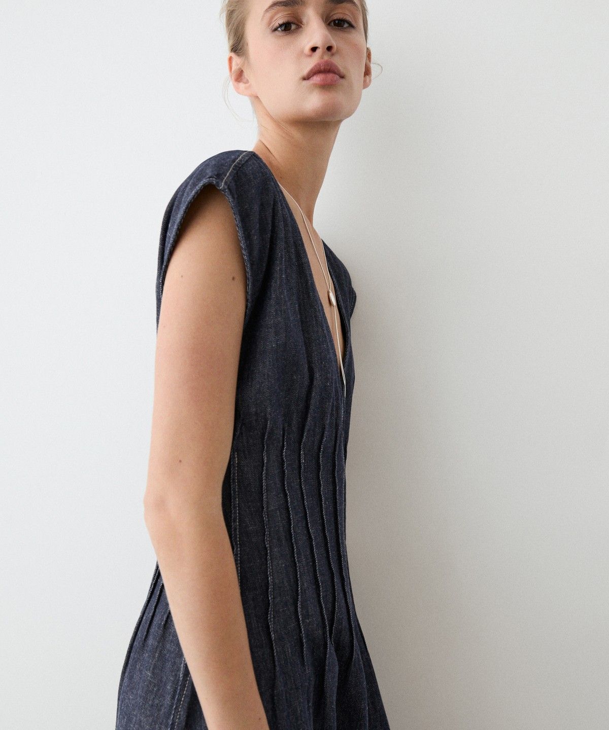 마시모두띠(MASSIMO DUTTI) 데님 미디 원피스