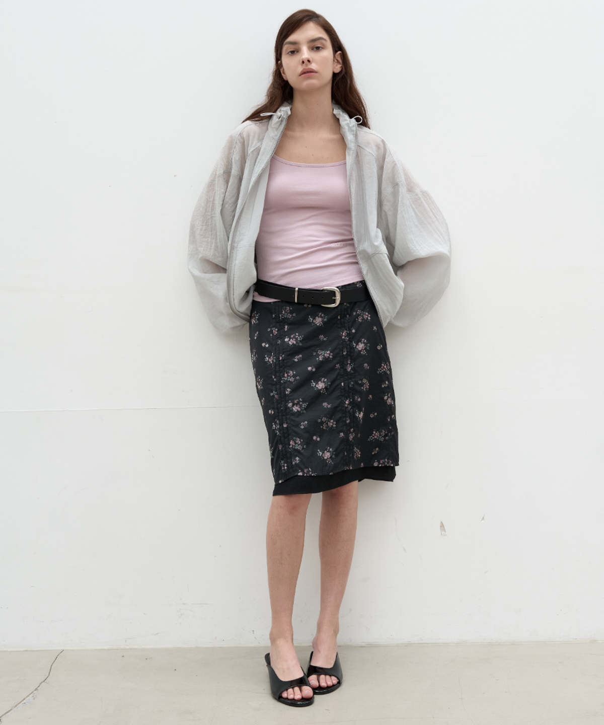 서란(SEORAN) Viscose Pocket Wind Jumper_Gray