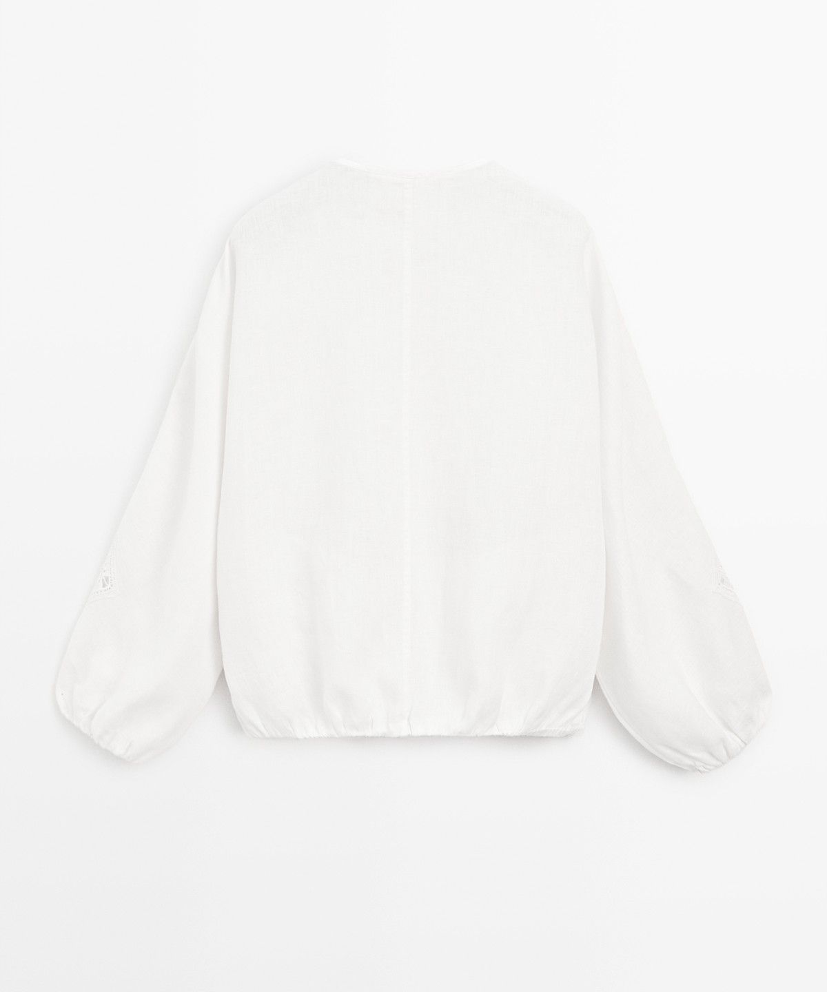 마시모두띠(MASSIMO DUTTI) 자수 디테일 100% 린넨 봄버 자켓