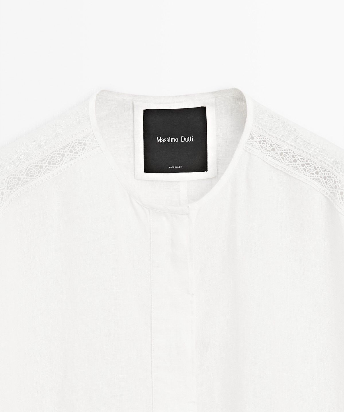 마시모두띠(MASSIMO DUTTI) 자수 디테일 100% 린넨 봄버 자켓