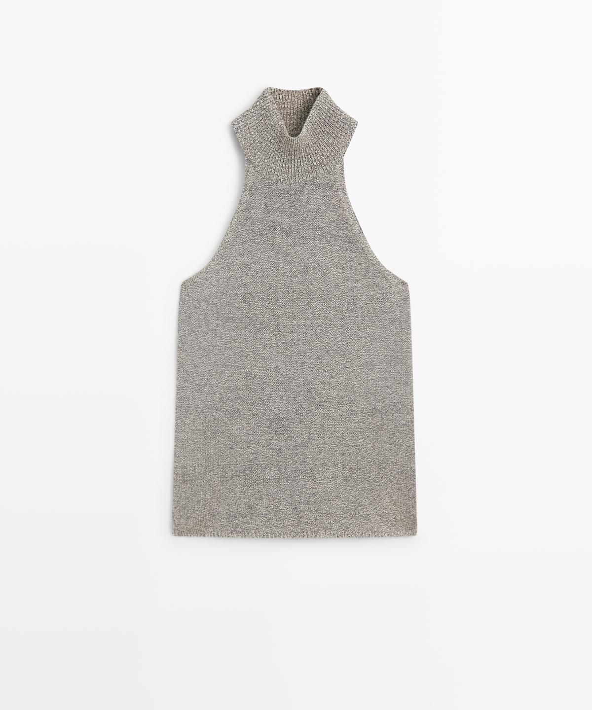 마시모두띠(MASSIMO DUTTI) 홀터넥 니트 탑
