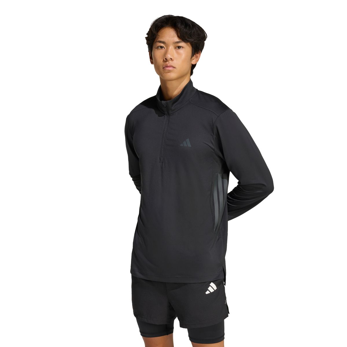 아디다스(ADIDAS) 테크 에센셜 워크아웃 1/4 지퍼 스웨트셔츠 KQ7477