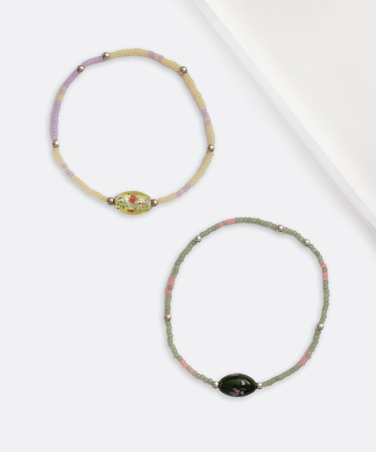 봉보(BONBEAU) Aria lampball pastel beads Bracelet 핸드메이드 글라스 램프볼 참 파스텔 컬러 비즈 팔찌