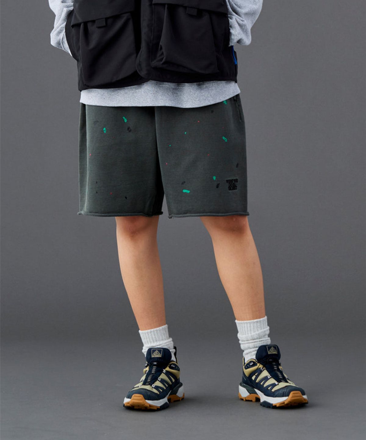 찬스클로딩(CHANCE CLOTHING) PIGMENT DYED SWEAT SHORTS - BLACK