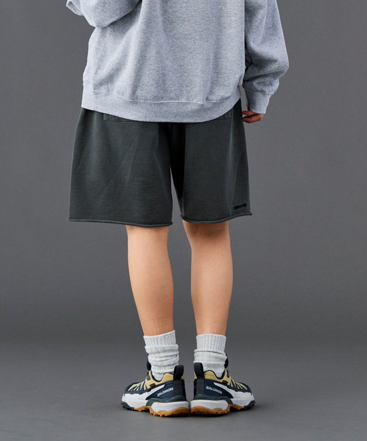 찬스클로딩(CHANCE CLOTHING) PIGMENT DYED SWEAT SHORTS - BLACK
