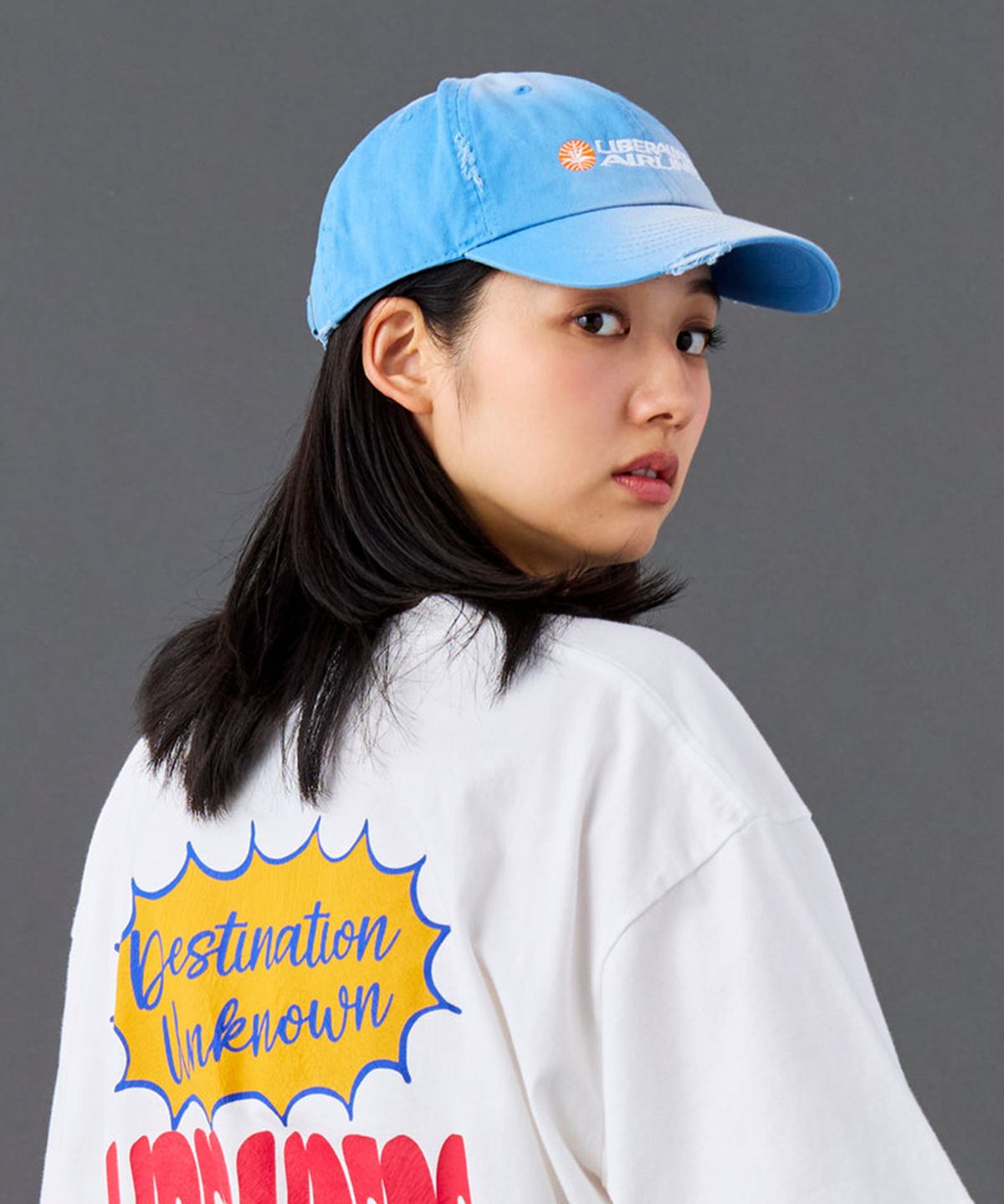 찬스클로딩(CHANCE CLOTHING) FADED AIRLINE CAP - SAX