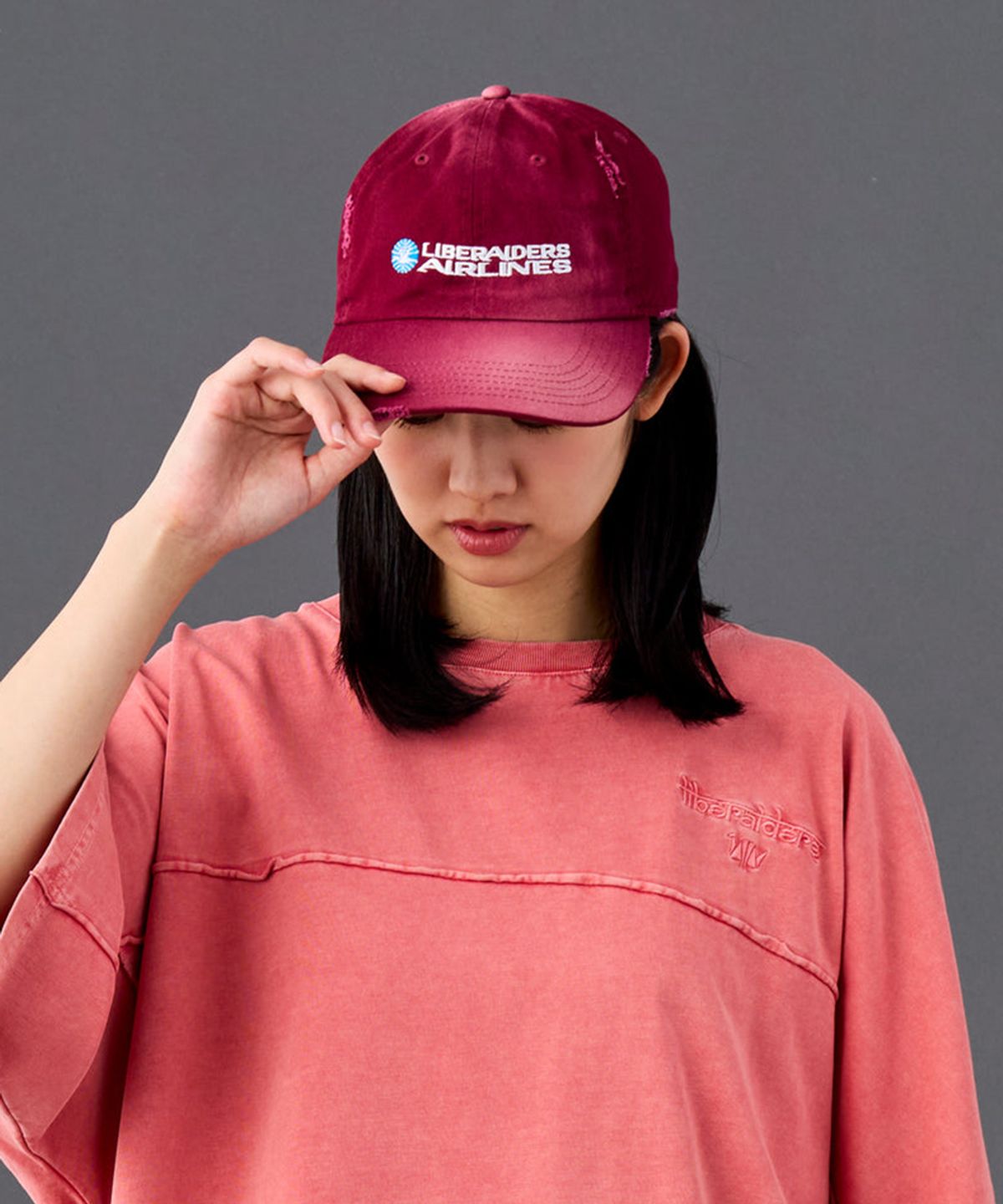 찬스클로딩(CHANCE CLOTHING) FADED AIRLINE CAP - BURGUNDY