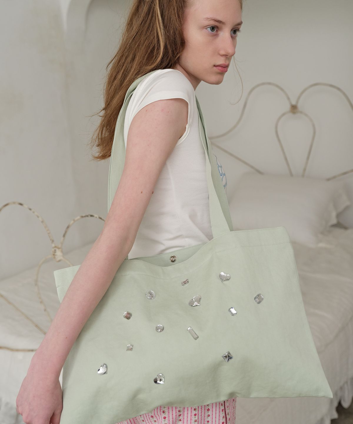 펀프롬펀(FUNFROMFUN) Scattered Jewel Bag, Mint