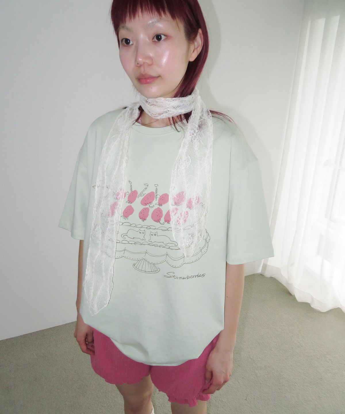 펀프롬펀(FUNFROMFUN) Strawberry Cake Tee,Mint
