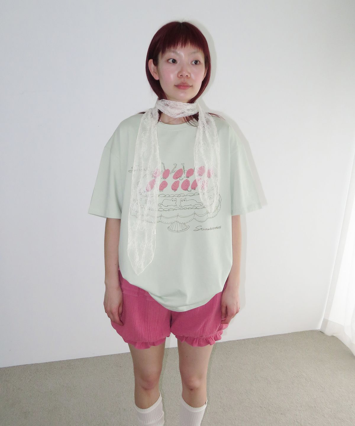 펀프롬펀(FUNFROMFUN) Strawberry Cake Tee,Mint