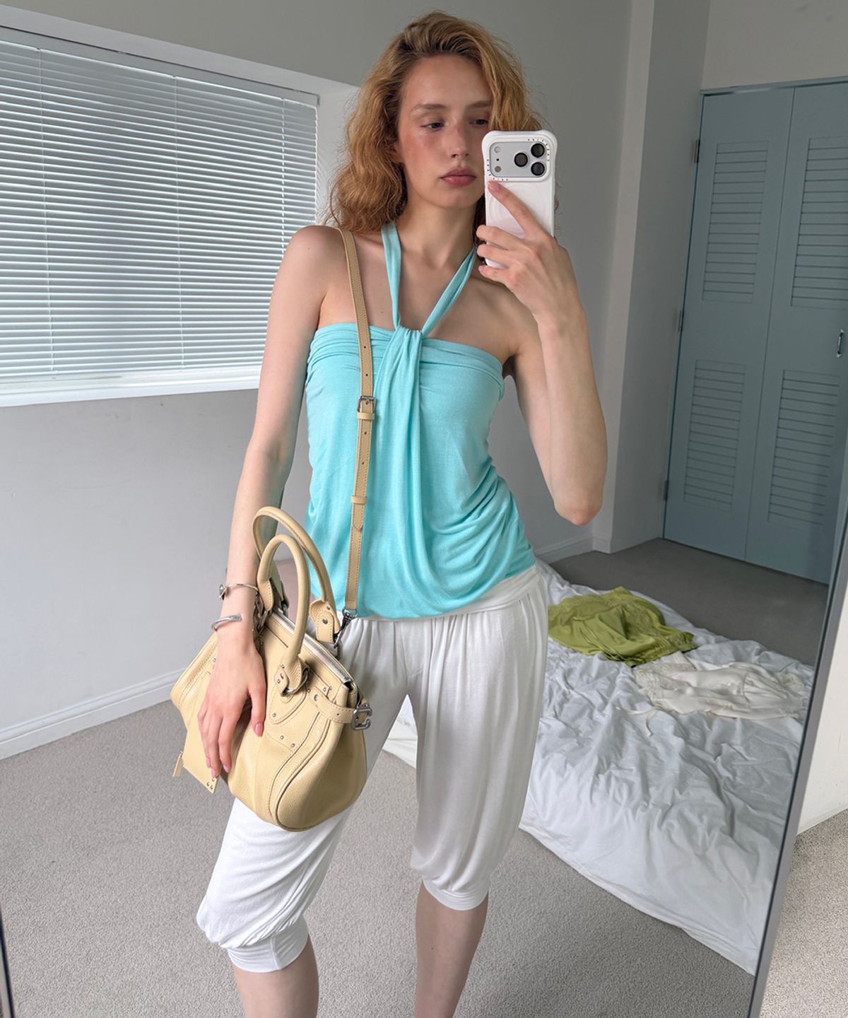 아수라(ASURA) FOLD HAREM PANTS (IVORY)