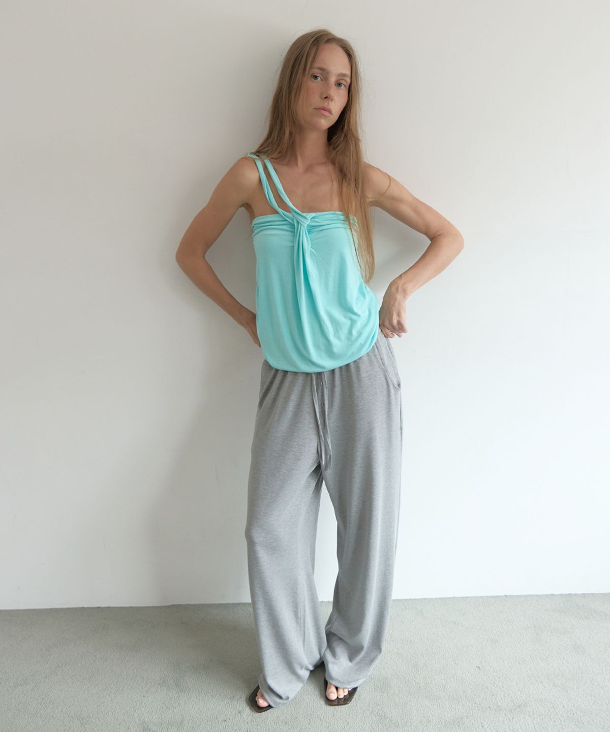 아수라(ASURA) LAZY SWEAT PANTS - LONG (MELANGE GREY)