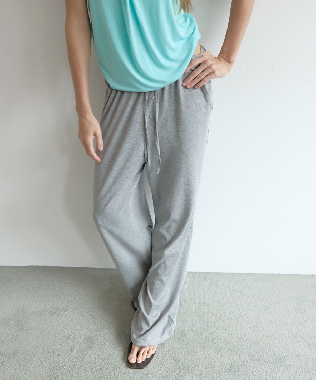 아수라(ASURA) LAZY SWEAT PANTS - LONG (MELANGE GREY)