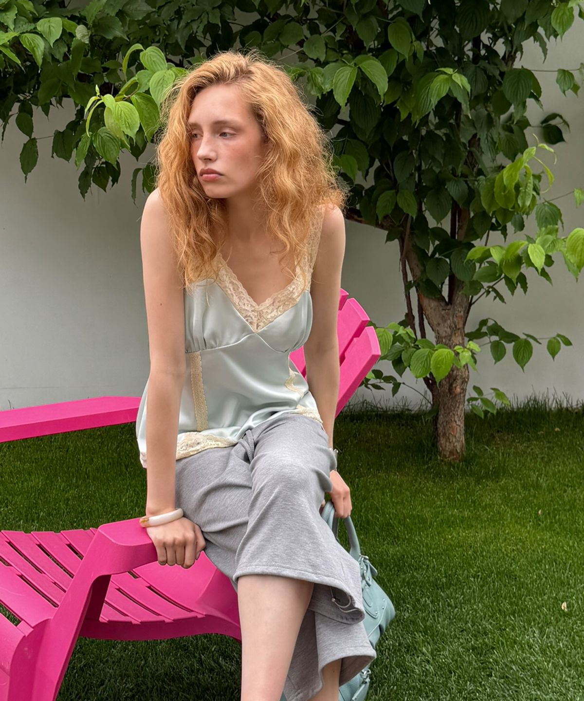 아수라(ASURA) MOON SATIN TOP (MINT)