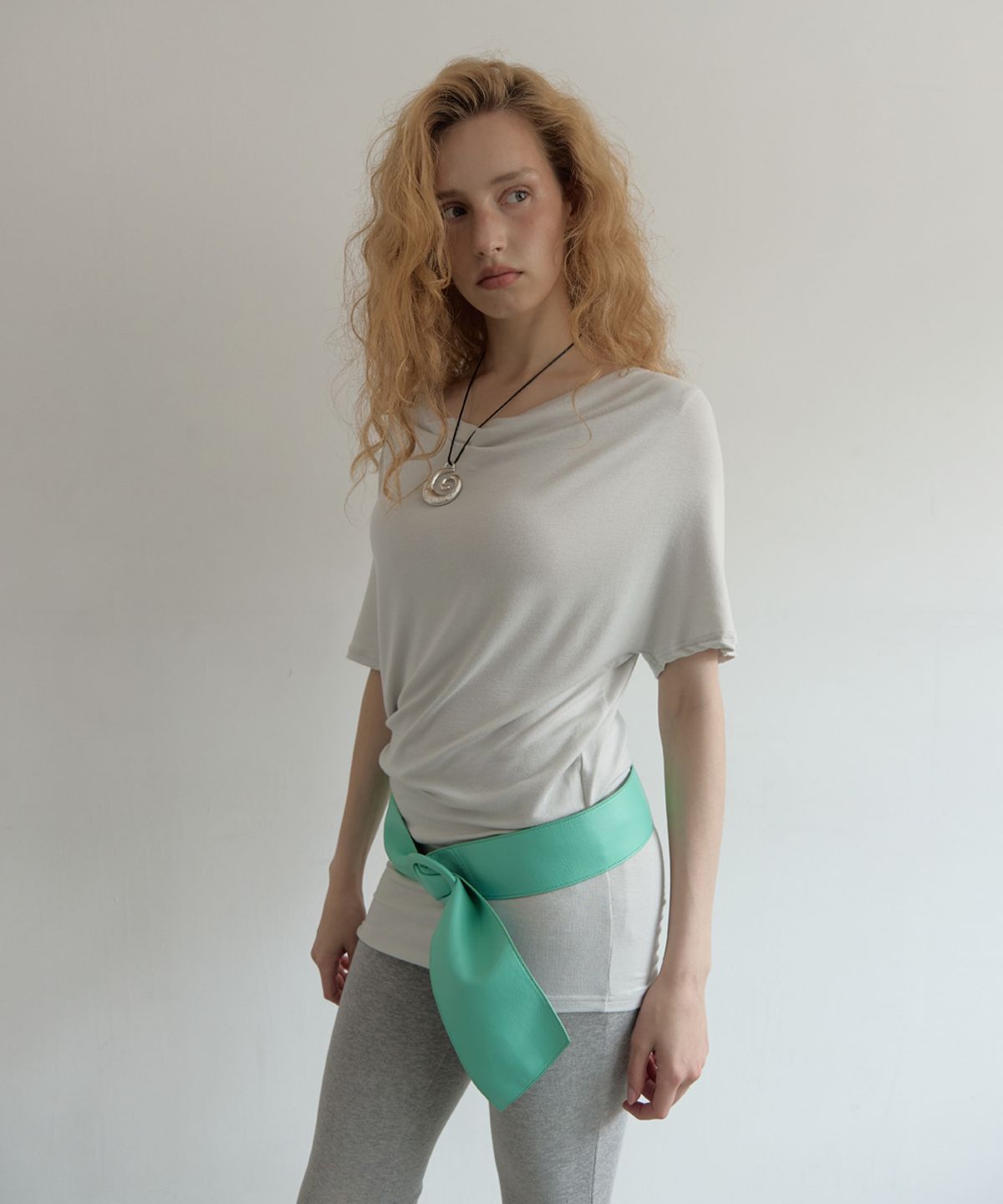아수라(ASURA) SIENNA LEATHER BELT (MINT)