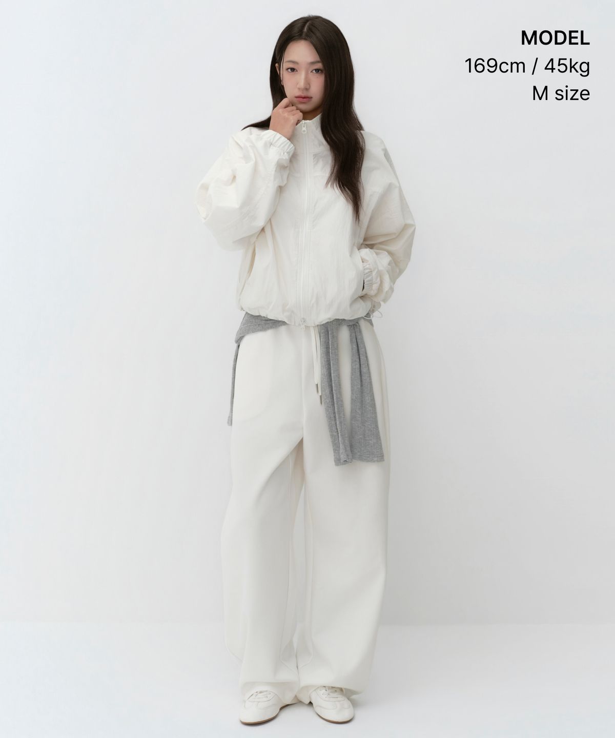 무신사 스탠다드 우먼(MUSINSA STANDARD WOMAN) 우먼즈 CN 하이 넥 윈드브레이커 [아이보리]