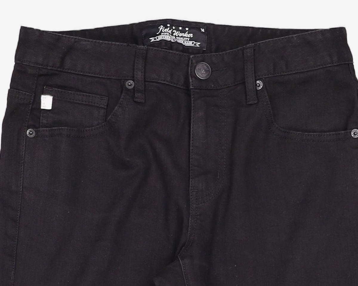 필드워커(FIELDWORKER) 칼구제블랙데님 KNIFE CUTTING SLIM FIT DENIM PANTS M
