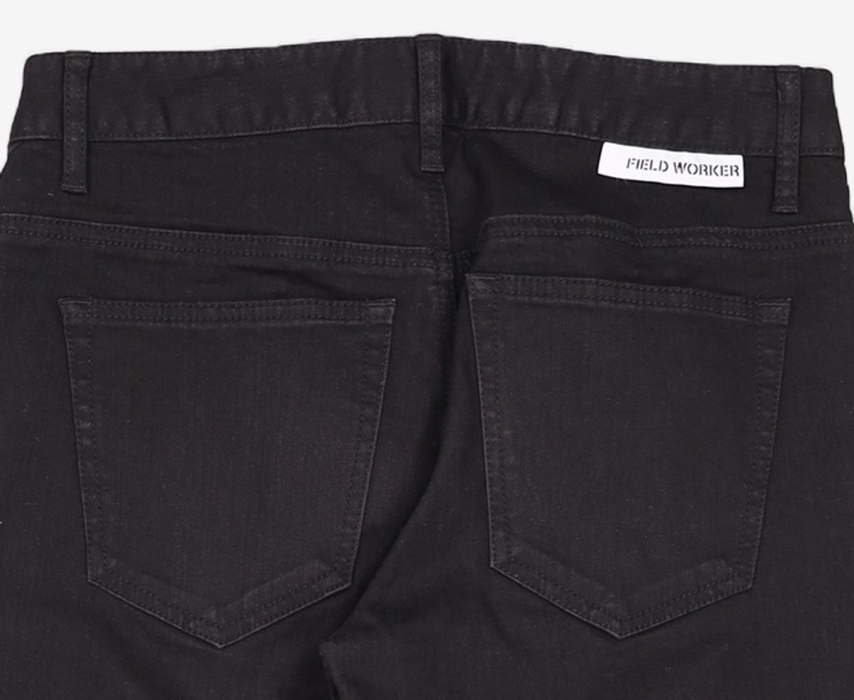 필드워커(FIELDWORKER) 칼구제블랙데님 KNIFE CUTTING SLIM FIT DENIM PANTS M