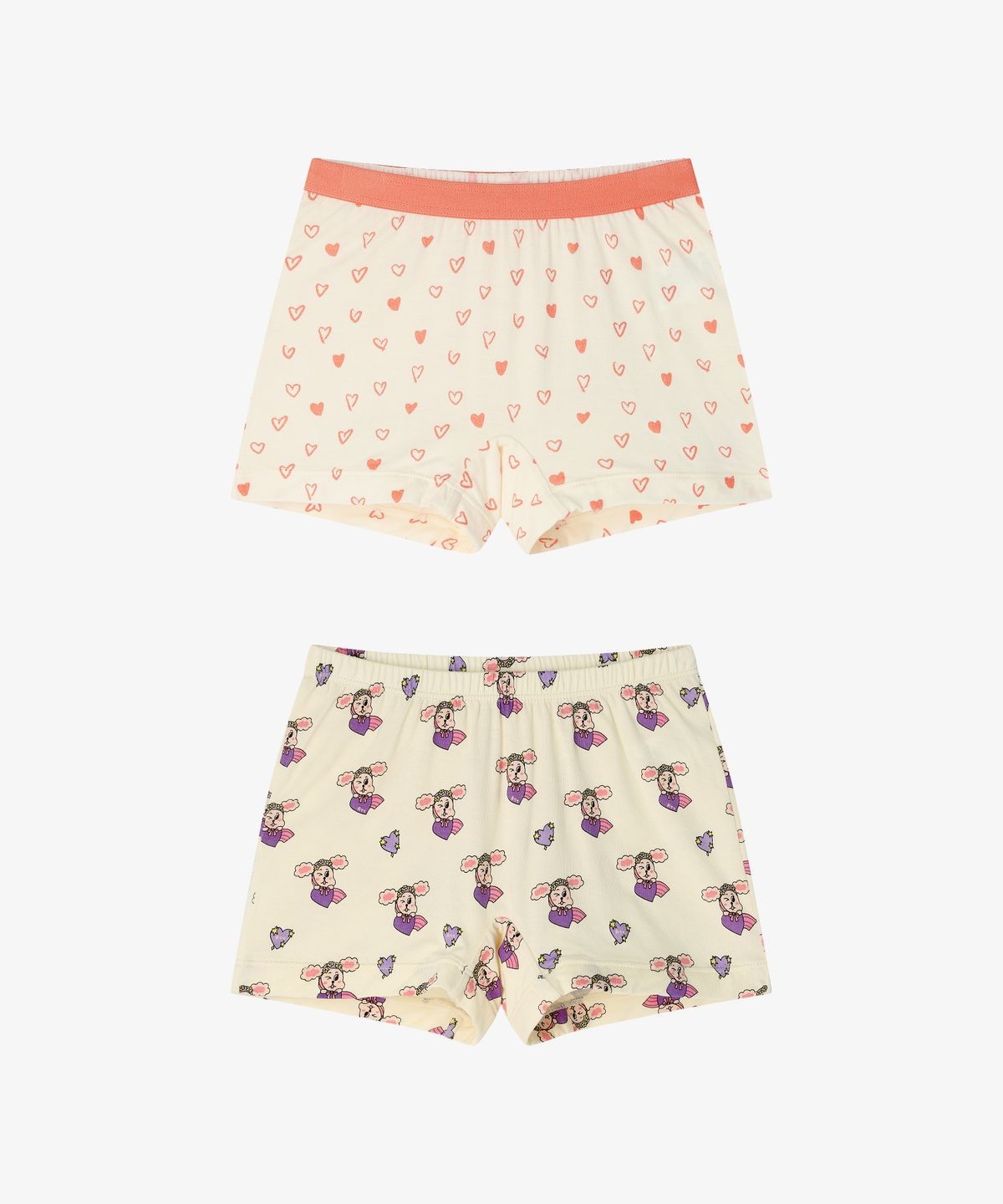 로토토베베(ROTOTOBEBE) 모달 사각팬티세트 하트 포인트(여아) 2PACK  혼합