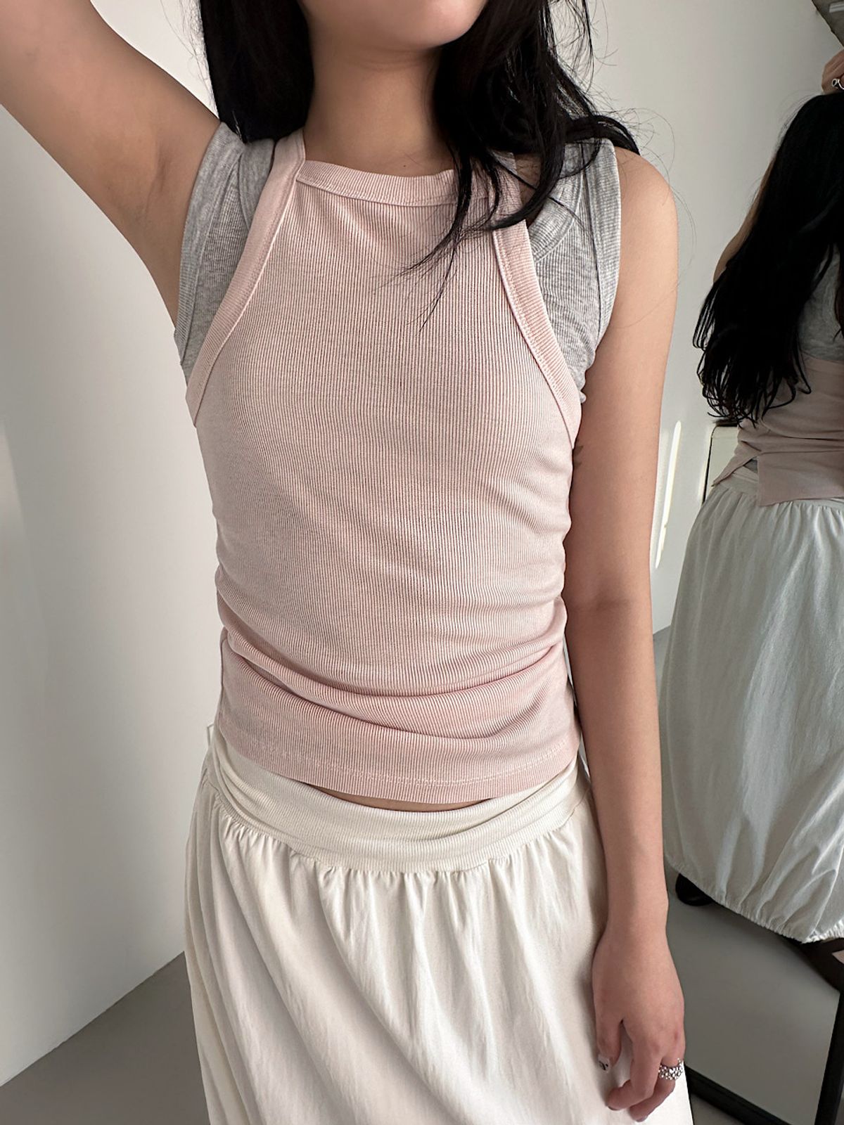 아포엠(APOEM) Layer Rib Tank Top (3C)