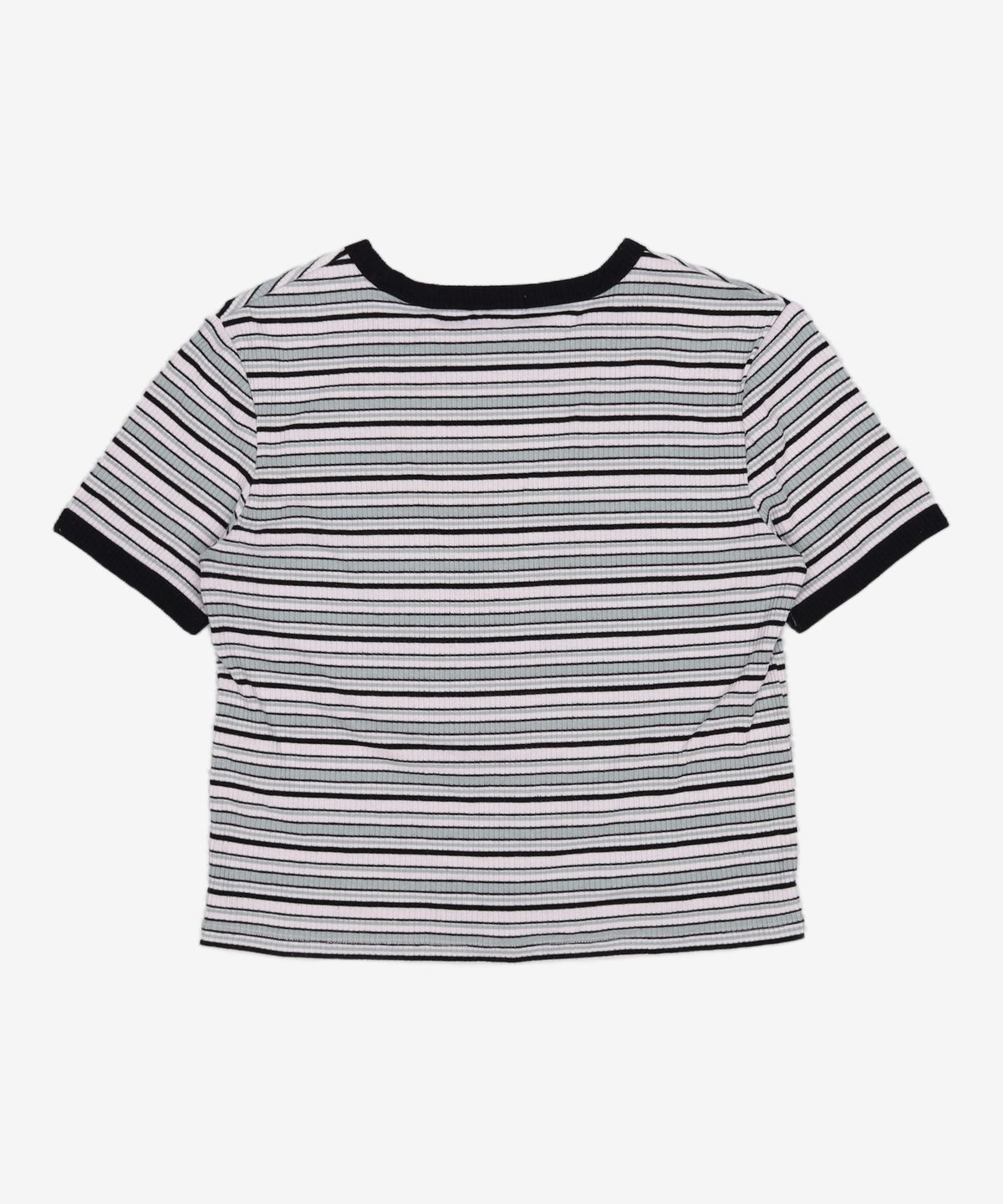 스파오(SPAO) 멀티 스트라이프 크롭 반팔 티셔츠 SPRSA25G31 L
