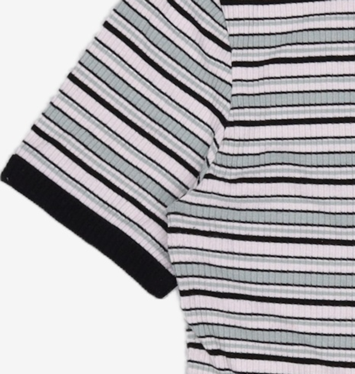 스파오(SPAO) 멀티 스트라이프 크롭 반팔 티셔츠 SPRSA25G31 L