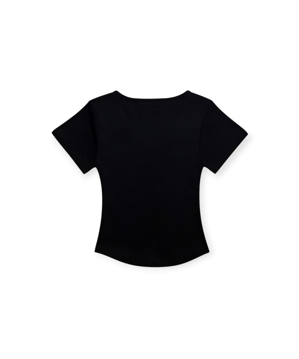 본슬리피(BORN SLIPPY) Cross Ruched Slim Tee (Black)