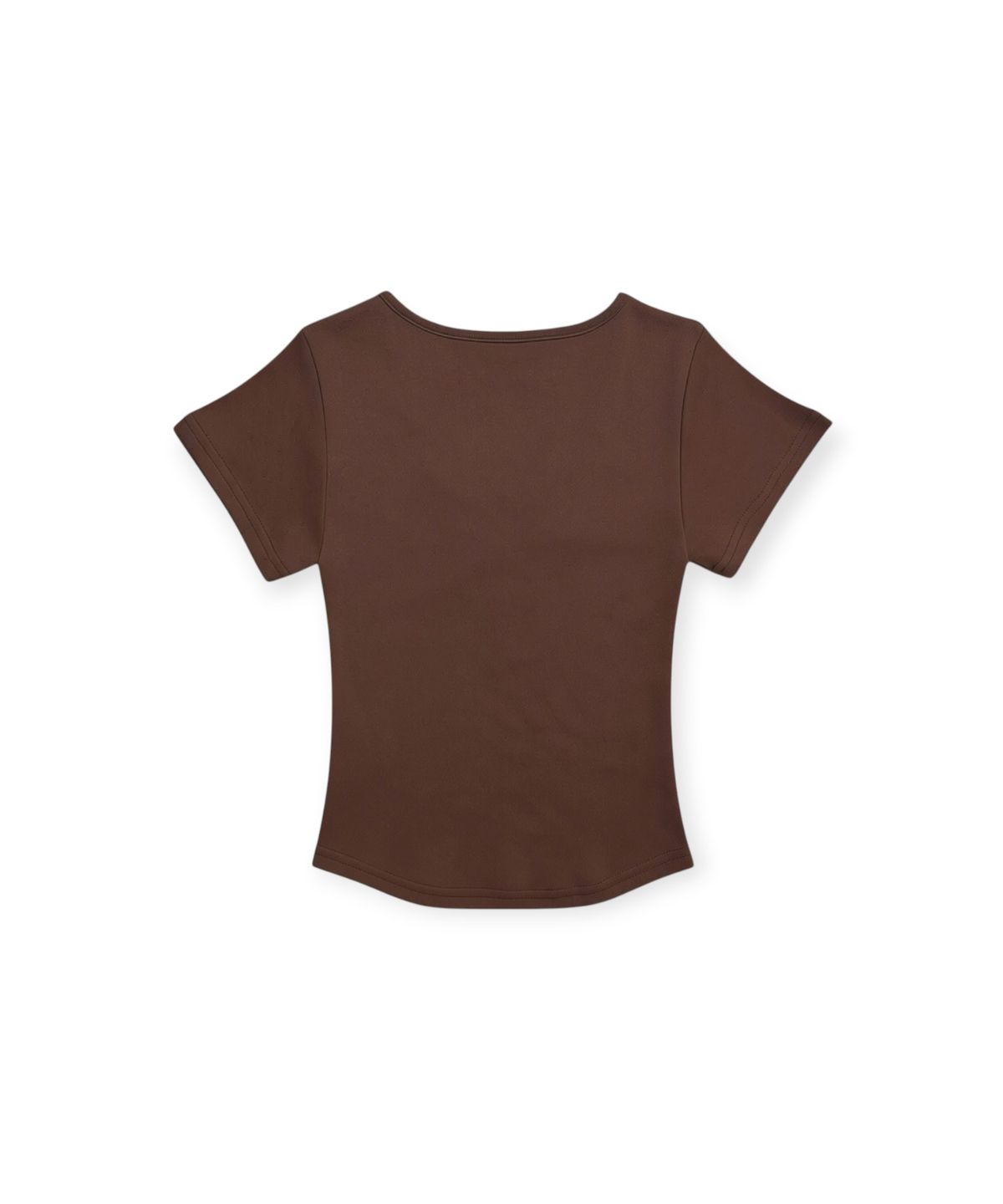 본슬리피(BORN SLIPPY) Cross Ruched Slim Tee (Brown)