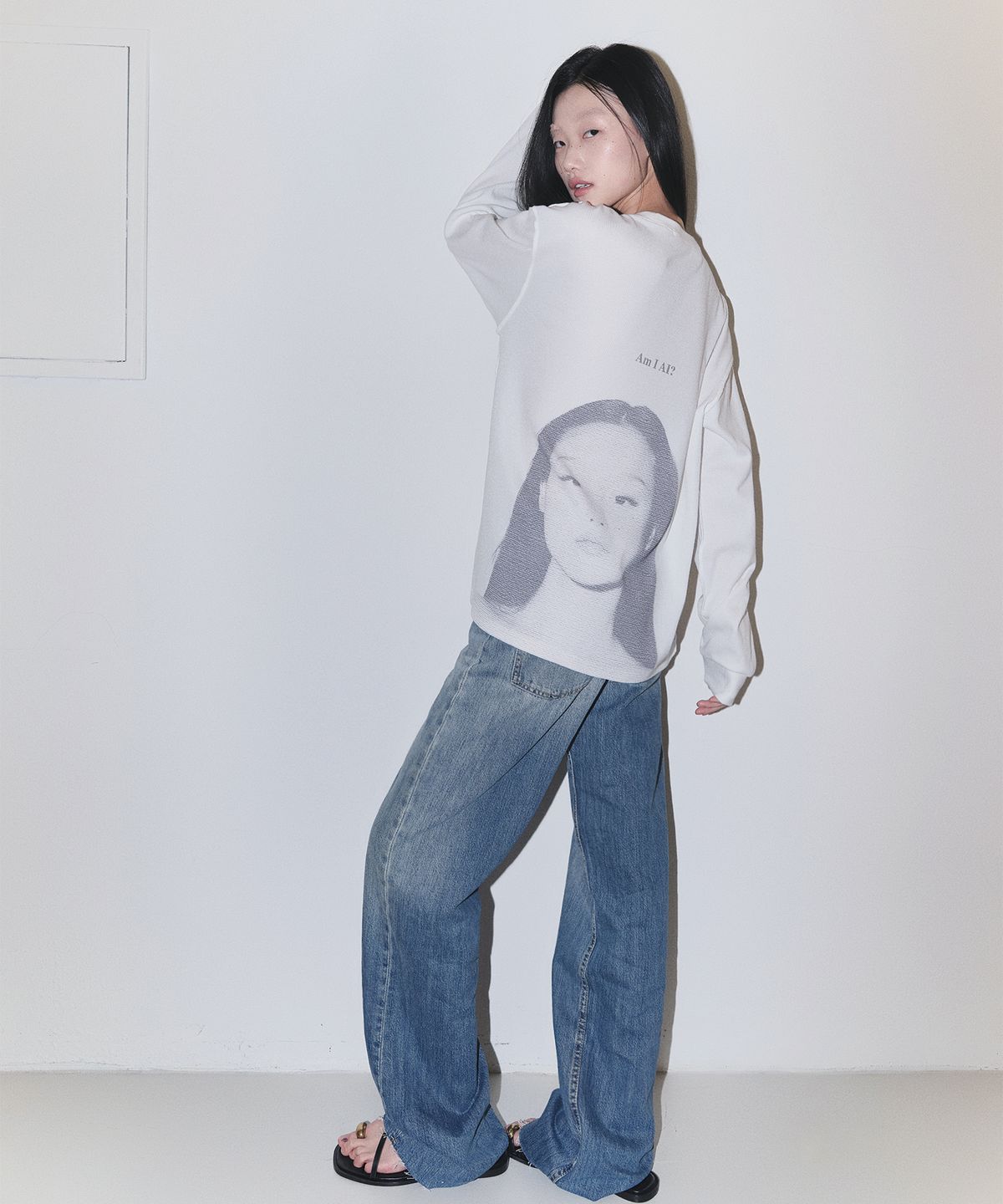 오라이(ORIGHH) 와플 엠아이 그래픽 오버핏 롱슬리브_유니섹스(2size)