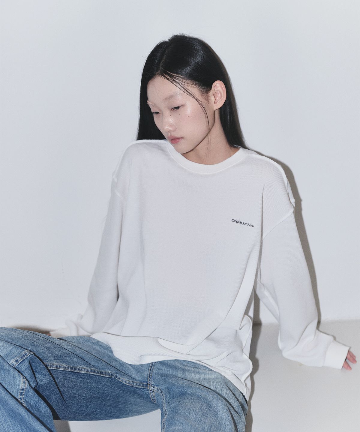 오라이(ORIGHH) 와플 엠아이 그래픽 오버핏 롱슬리브_유니섹스(2size)