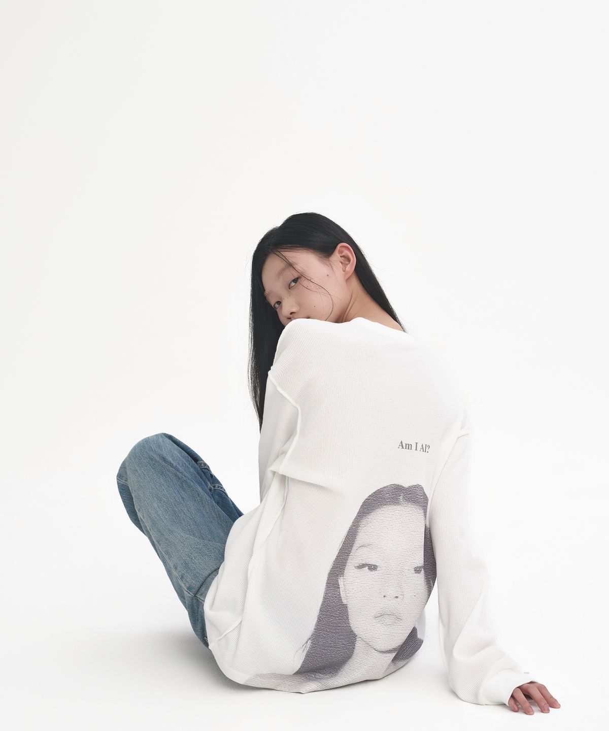 오라이(ORIGHH) 와플 엠아이 그래픽 오버핏 롱슬리브_유니섹스(2size)