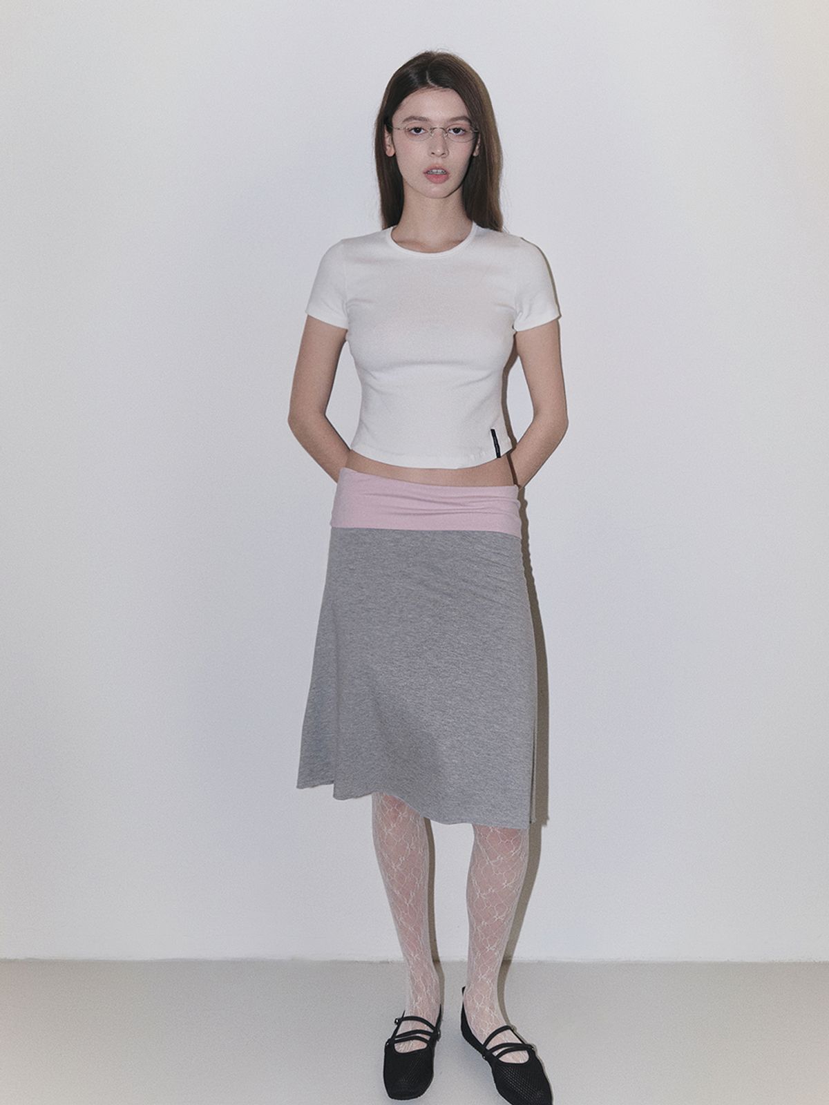오라이(ORIGHH) 컬러블록 투웨이 스커트 원피스_챠콜(3color)